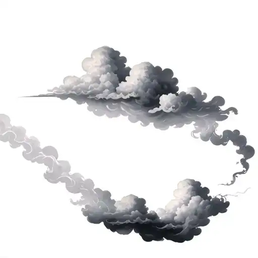 Coverup Clouds and Smoke tattoo design idea