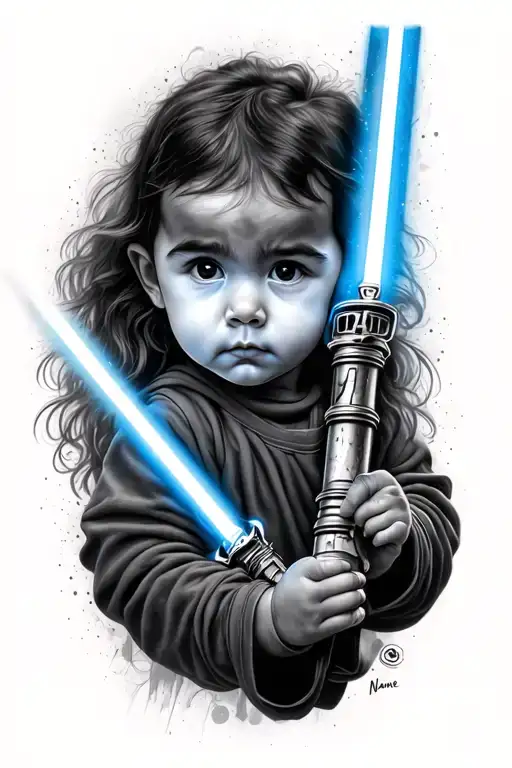 lightsaber with baby name tattoo tattoo design idea
