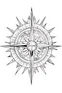 sun moon star compass tattoo design idea