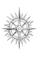 sun moon star compass tattoo design idea