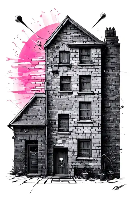 the wall bricks prism pink floyd tattoo design idea