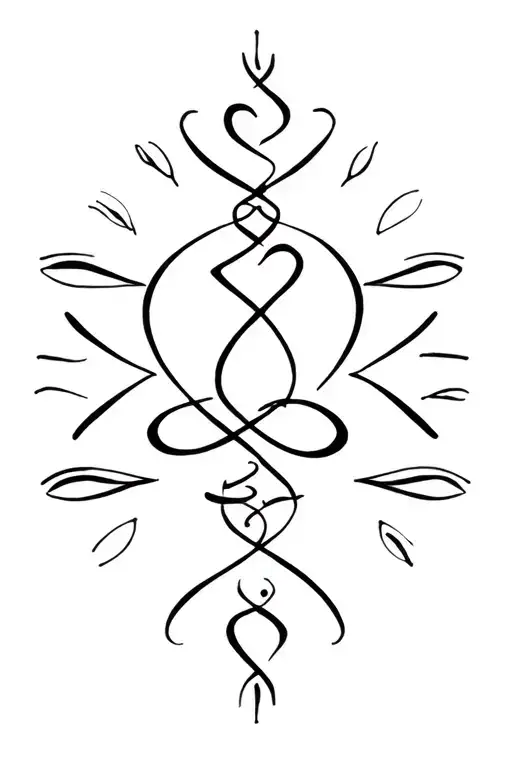 shanti symbol integrated in unconditional love calligraphy tattoo design idea