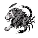 Zodiac Lion and Scorpion Mortal Kombat tattoo design idea