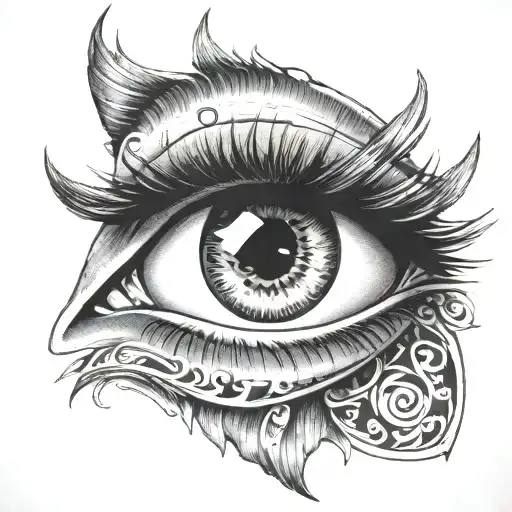 eye with eyebrow tattoo design idea