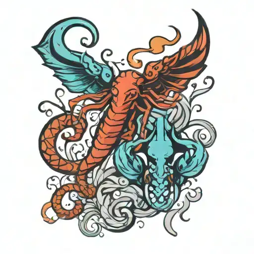 Gemini and Scorpio tattoo design idea