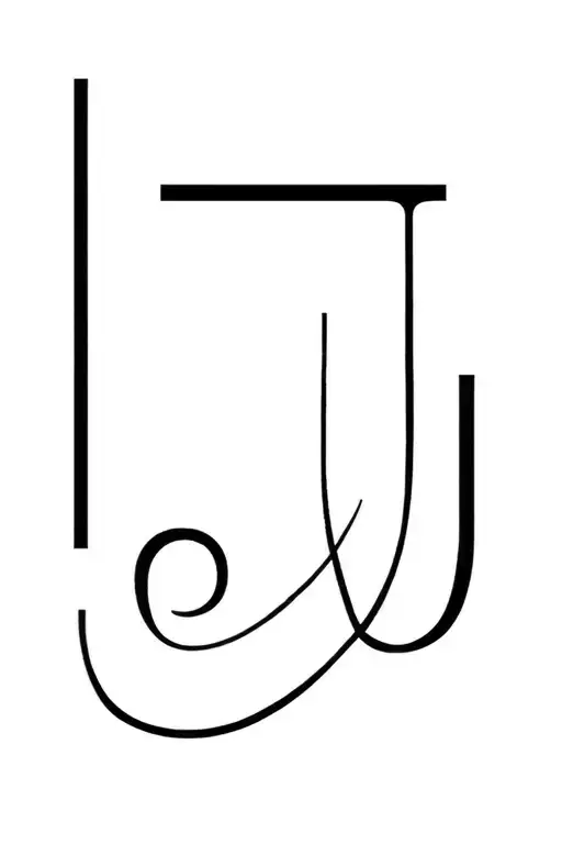 three j letter J tattoo design idea
