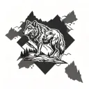 Utah hiking wolf tattoo design idea