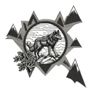 Utah hiking wolf tattoo design idea