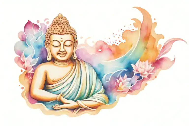 buddha inner peace tattoo design idea