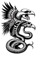 Inca trilogy (condor, puma, snake) featured with an Incan skeleton tattoo design idea