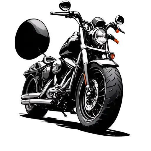 Harley Davidson motorcycle surrounded tattoo design idea