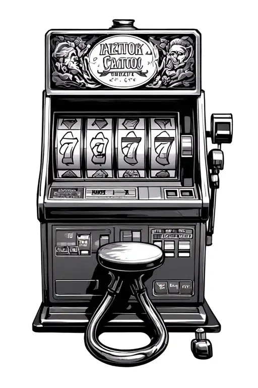 slot machine surrounded tattoo design idea