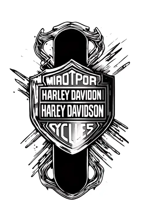 Harley davidson bar and shield tattoo design idea