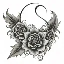 gothic floral patterns tattoo design idea