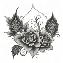 gothic floral patterns tattoo design idea