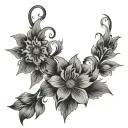 gothic floral patterns tattoo design idea