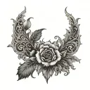 gothic floral patterns tattoo design idea