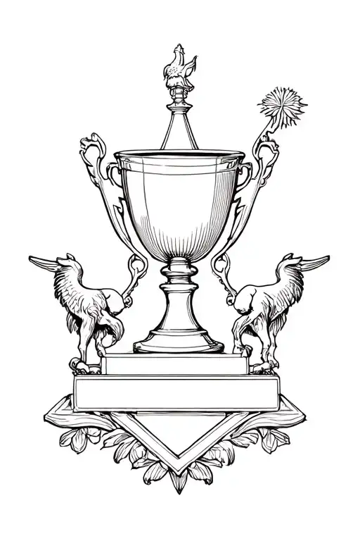 ST. George & Botafogo's Lone Star, 2 Trophies, Rio de Janeiro Outline tattoo design idea