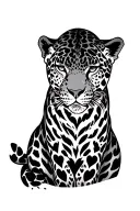 a jaguar but its fur is heart shaped like tattoo design idea