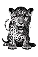 a jaguar but its fur is heart shaped like tattoo design idea