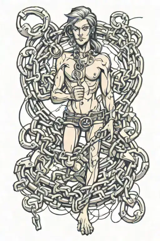 breaking free from chains symbolizing tattoo design idea