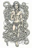 breaking free from chains symbolizing tattoo design idea