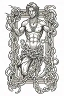 breaking free from chains symbolizing tattoo design idea