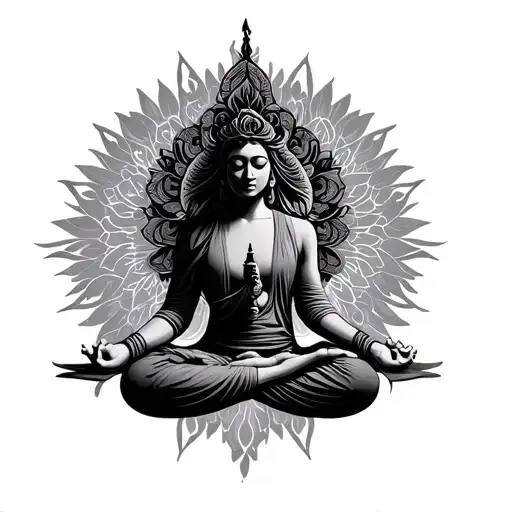 meditating tattoo design idea