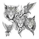 3 friends tattoo design idea