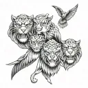 3 friends tattoo design idea