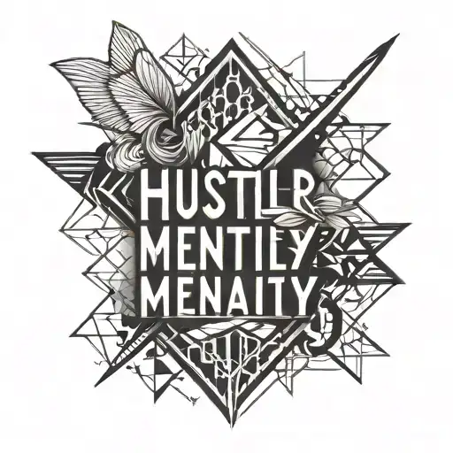 hustler mentality text tattoo tattoo design idea