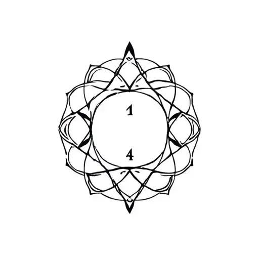 number 17 chakra symbols tattoo design idea