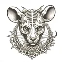 rat skeleton clean tattoo design idea