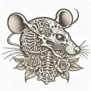 rat skeleton clean tattoo design idea