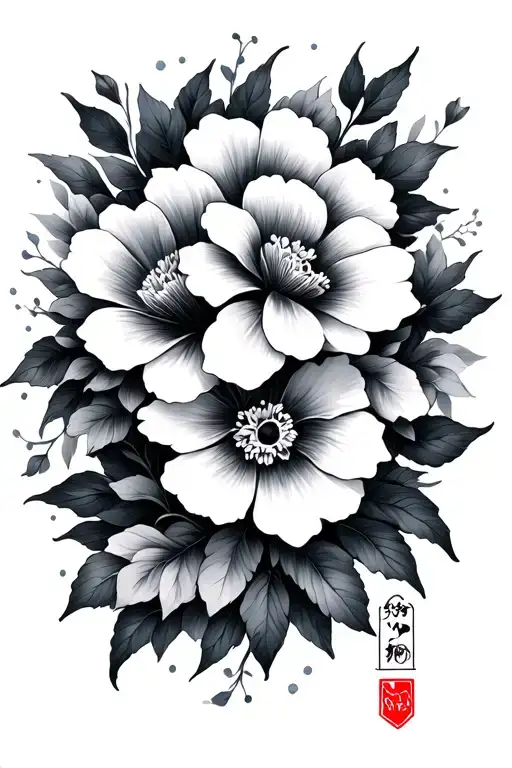 floral japanese tattoo design idea