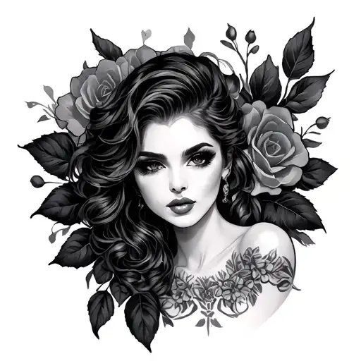 Cleavage tattoo design idea