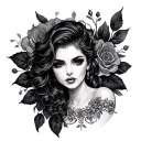 Cleavage tattoo design idea