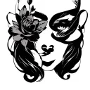 Cleavage tattoo design idea