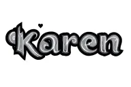 "Karen " heart shape tattoo design idea