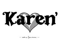 "Karen " heart shape tattoo design idea