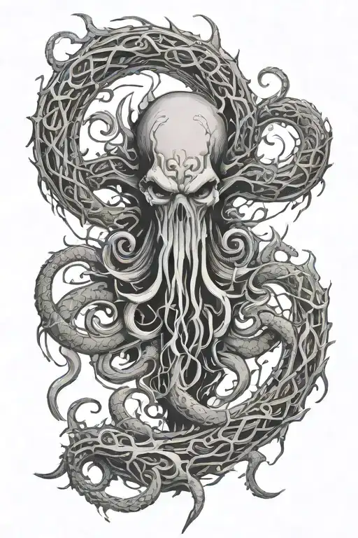 chtulhu, nyarlatothep, elder gods, Mi-Go, shoggots, etc tattoo design idea