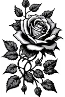 rose and vines gothic tattoo design idea