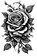 rose and vines gothic tattoo design idea