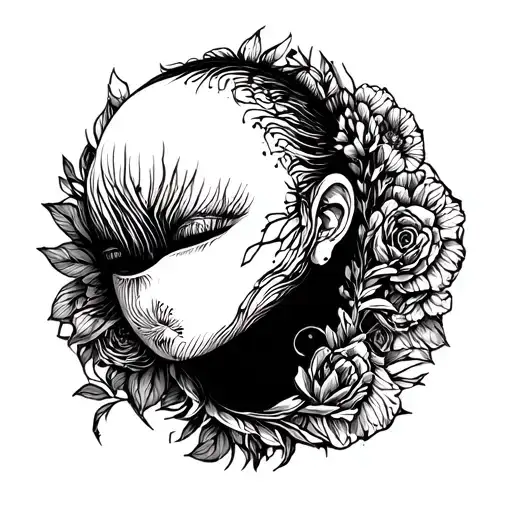 unborn child no face tattoo design idea