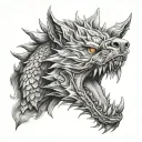 alpha wolf and dragon tattoo design idea