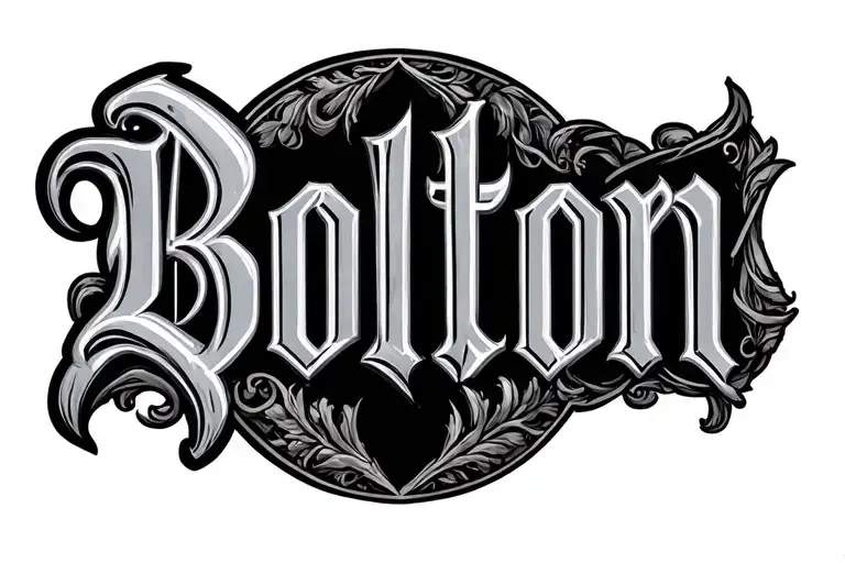 Bolton in old English font tattoo design idea