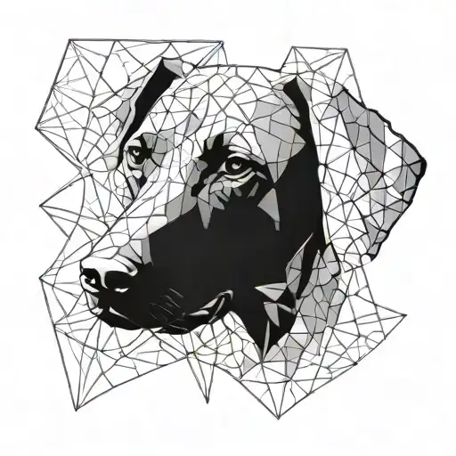 geometric weimaraner dog tattoo design idea