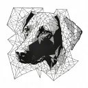 geometric weimaraner dog tattoo design idea