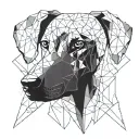 geometric weimaraner dog tattoo design idea