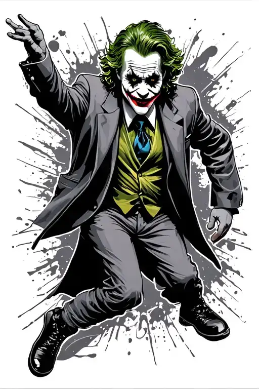 joker dancing street tattoo design idea